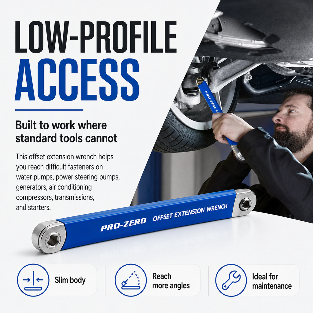 Offset Extension Wrench Set for Tight Spaces