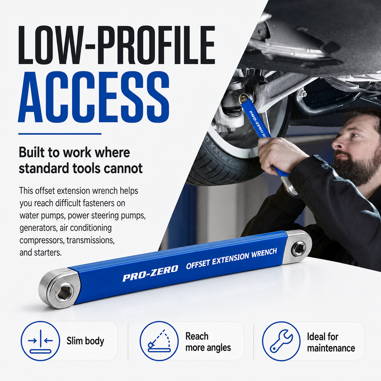 Offset Extension Wrench Set for Tight Spaces