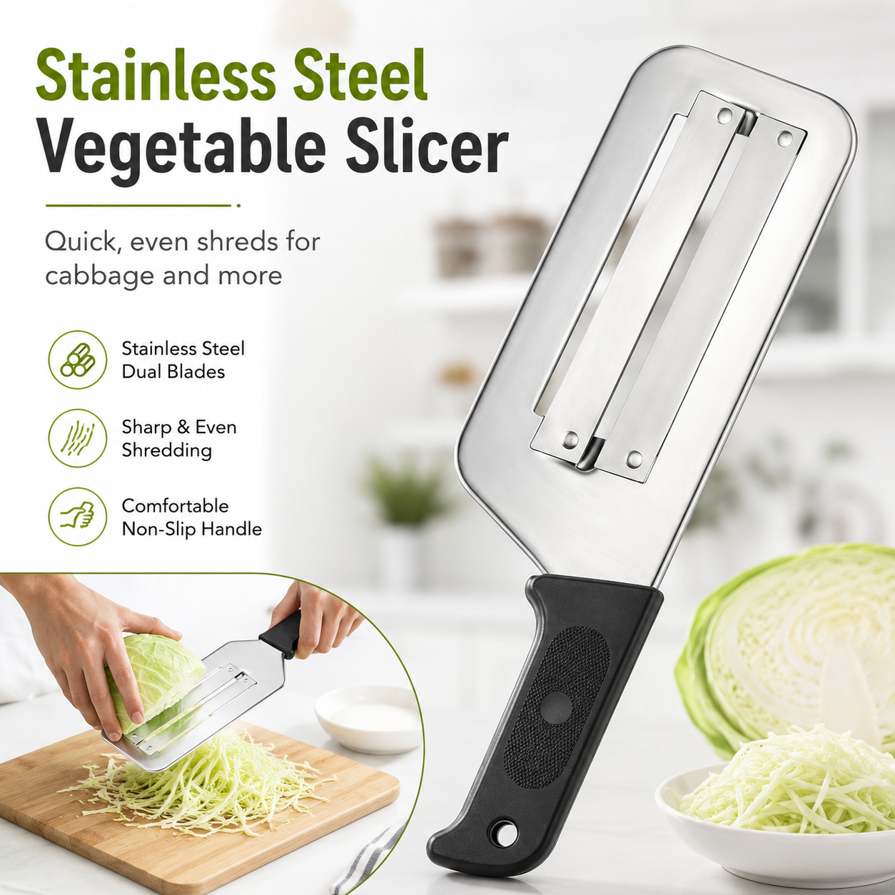 Adjustable Cabbage Slicer & Vegetable Shredder