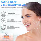 Anti Wrinkle Face Massager – Neck & Face Sculpting Device with EMS, Red/Blue/Green Light Therapy & Warm Vibration