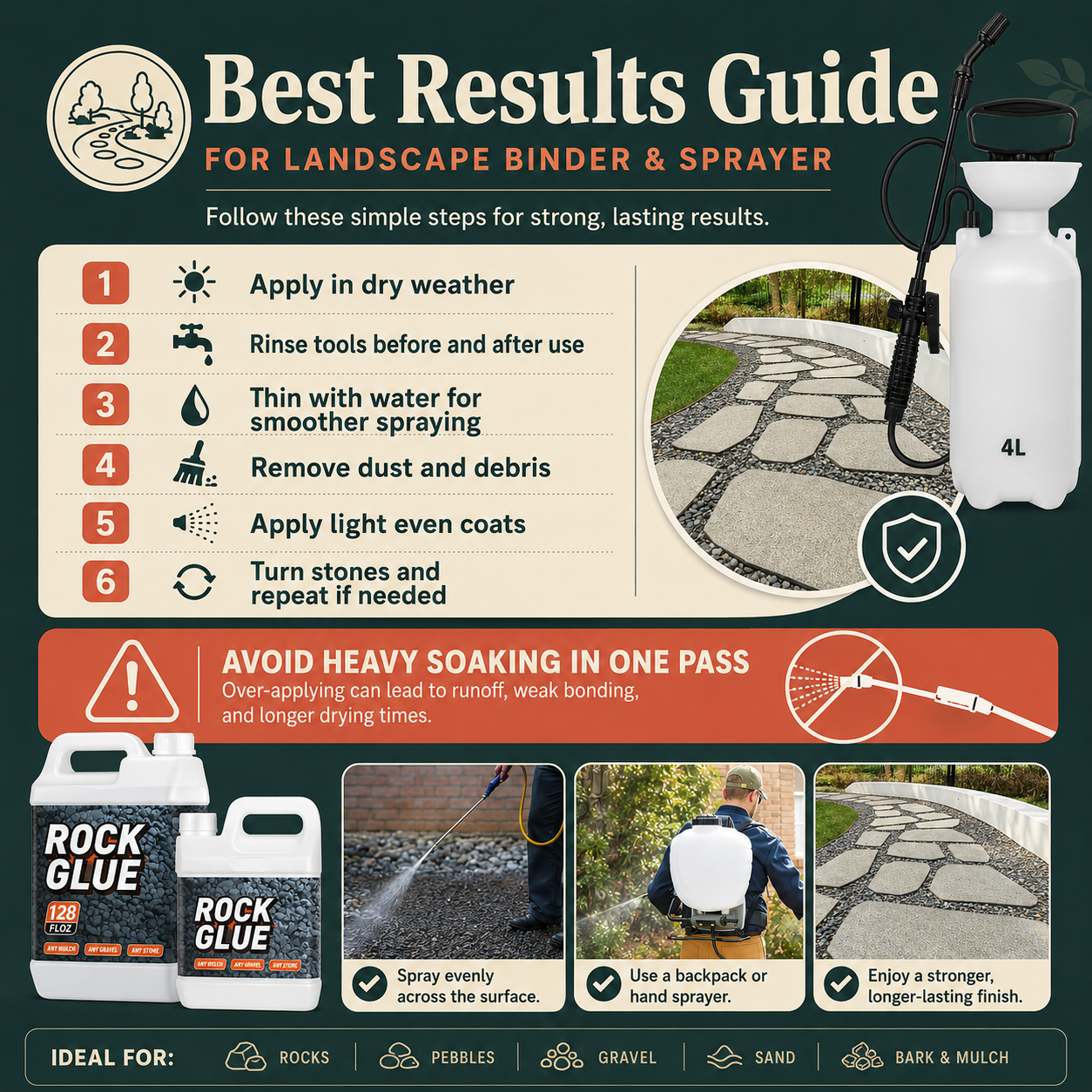 1-Gallon Landscape Rock Glue & Sprayer Kit