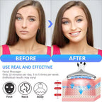 Anti Wrinkle Face Massager – Neck & Face Sculpting Device with EMS, Red/Blue/Green Light Therapy & Warm Vibration
