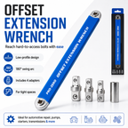 Offset Extension Wrench Set for Tight Spaces