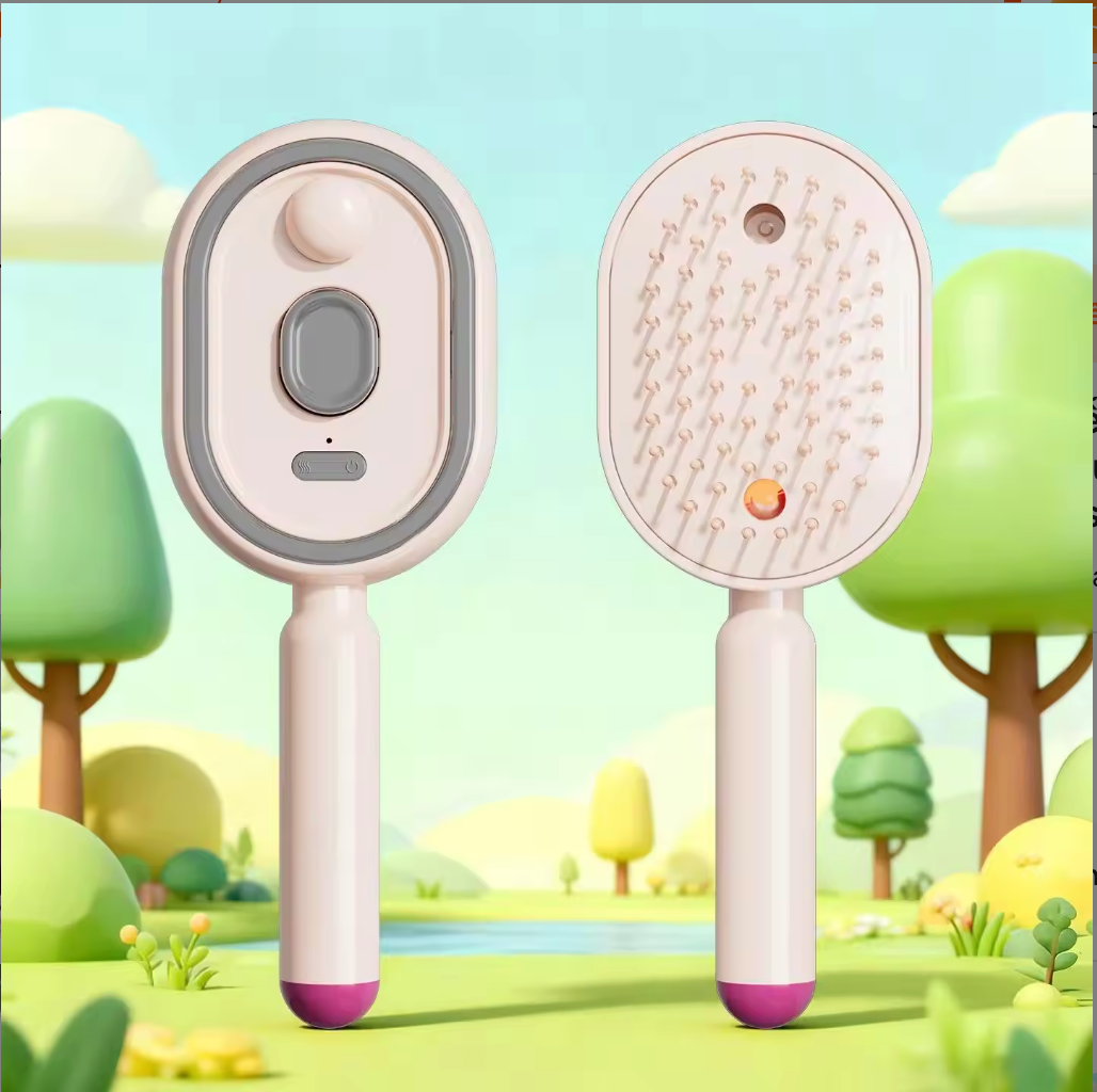 Electric steam hairbrush, air cushion massage brush with mist spray