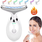 Anti Wrinkle Face Massager – Neck & Face Sculpting Device with EMS, Red/Blue/Green Light Therapy & Warm Vibration