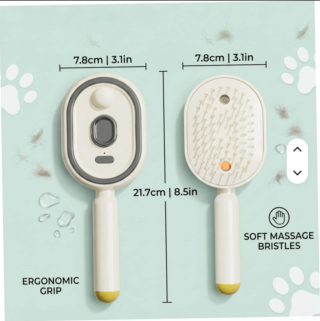 Electric steam hairbrush, air cushion massage brush with mist spray